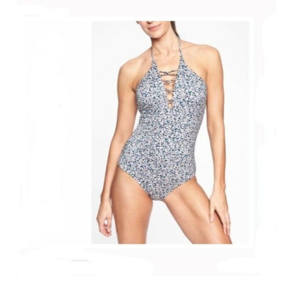 Athleta Womens Aqualuxe Confetti Constellation Piece Swimsuit Size S  10151